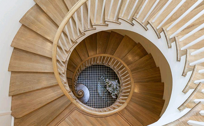 Bespoke spiral timber staircase by K and D