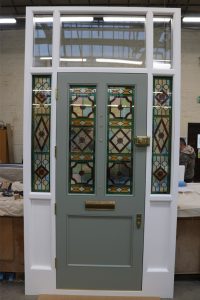 Victorian Front Door, Wooden, stained glass - London