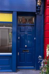 blue shopfront door in london