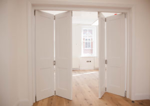 white bifold doors