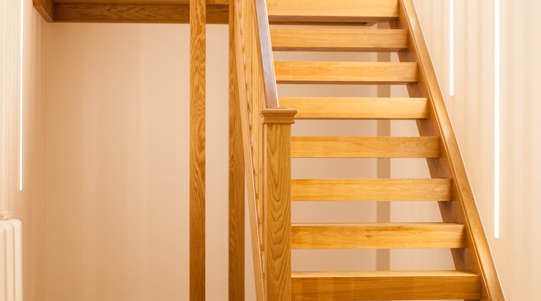 Wood staircase and handrail - Dulwich, London