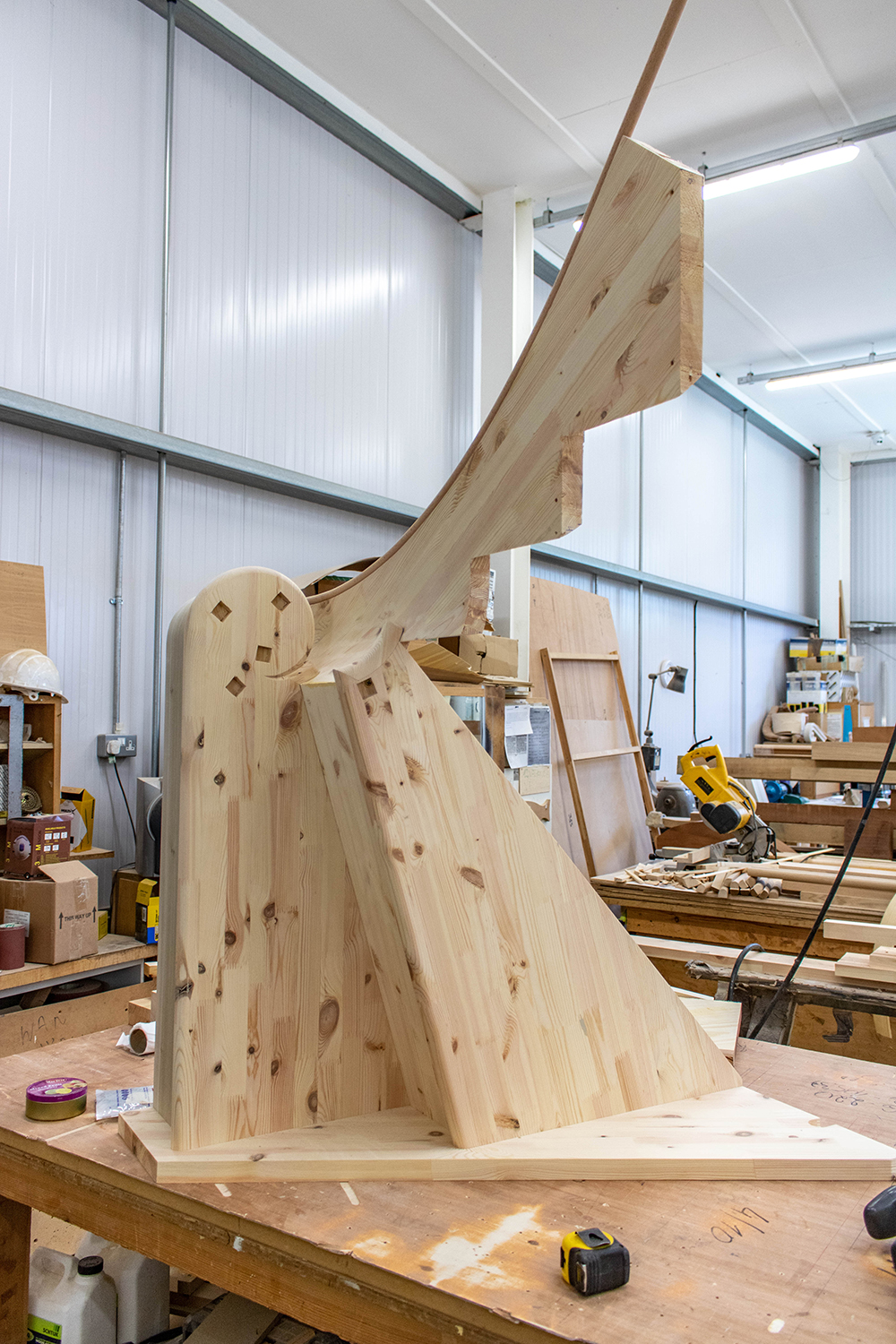 bespoke wood joinery in workshop